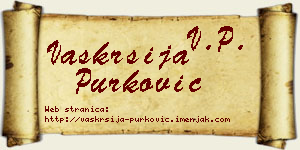 Vaskrsija Purković vizit kartica